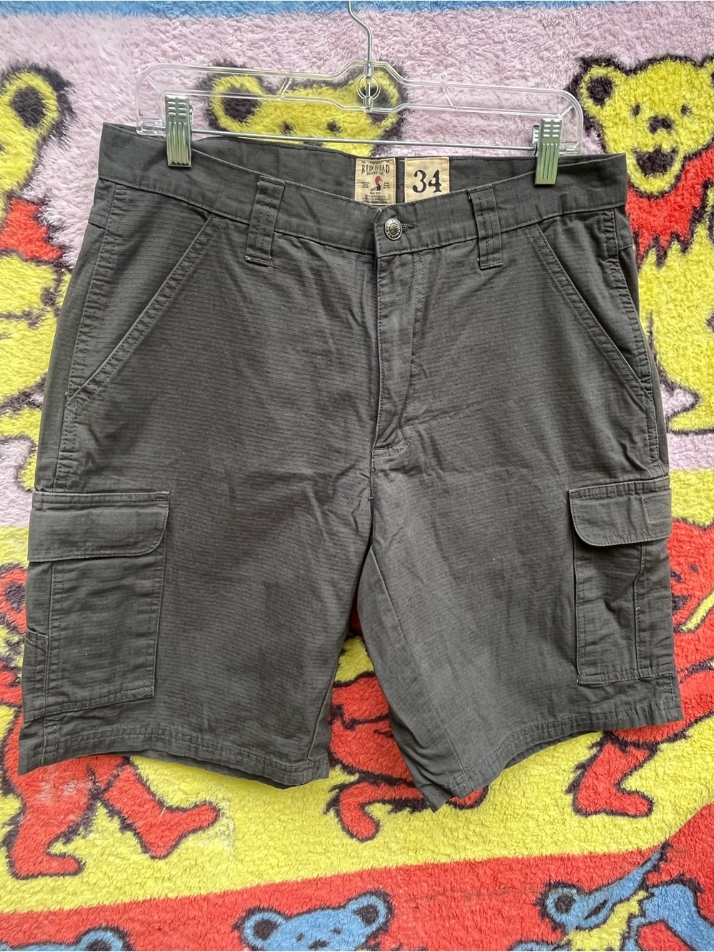 Red head brand co workwear Cargo Shorts ripstock streetwear oversized relaxed